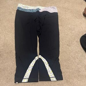 Lululemon leggings, capris, size 12, black, floral